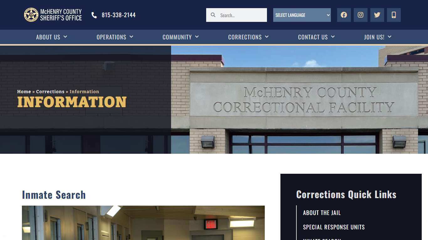 Corrections Information - McHenry County Sheriff's Office