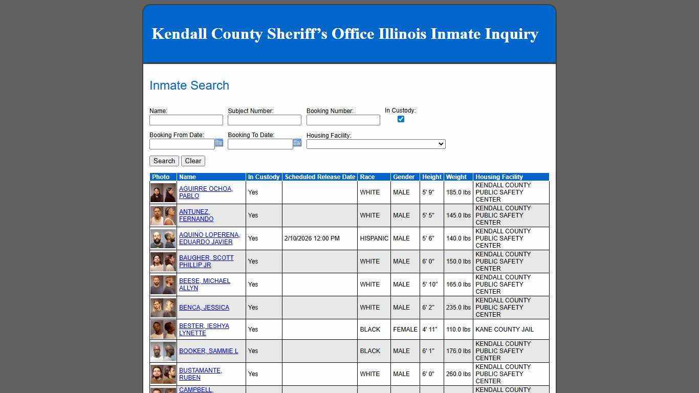 Inmate Search